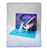 Enchanting origami light patterns on duvet cover.